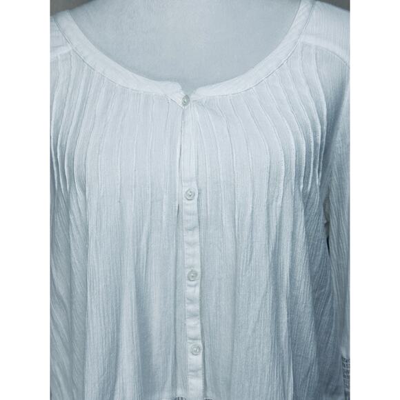 American Eagle Outfitters® White 3/4 Sleeve Blouse w/Embroidered Lace S/P India - Picture 2 of 15